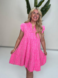 Signature Musselin Kleid kurz rosa LEO LOVER pink