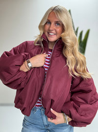 Jacke PUFFY POWER mit Reißverschluss burgundy