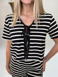 Shirt zum binden SCHWARZ/CREME