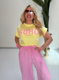 Statement Shirt gelb SOHO rosa
