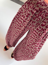 Ballon Hose mit Gummizug an den Bündchen LEO burgundy/taupe