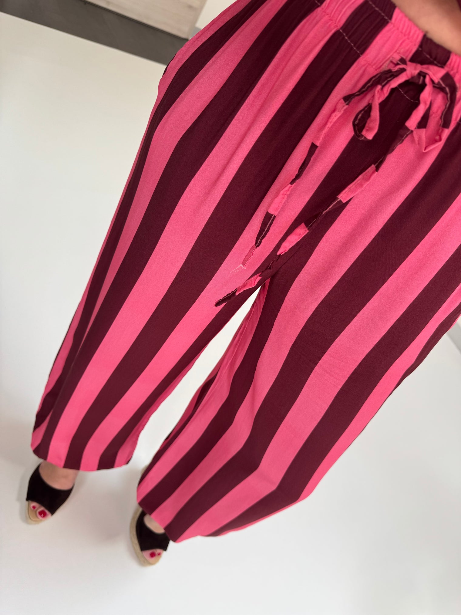 Ballon Hose BIG BLOCK STRIPES burgundy/pink