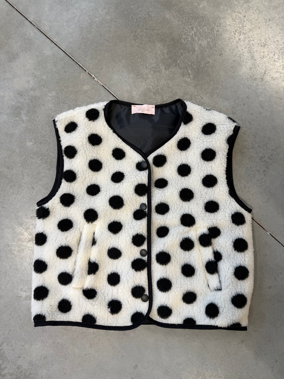DOTS Weste Teddy weiß/schwarz