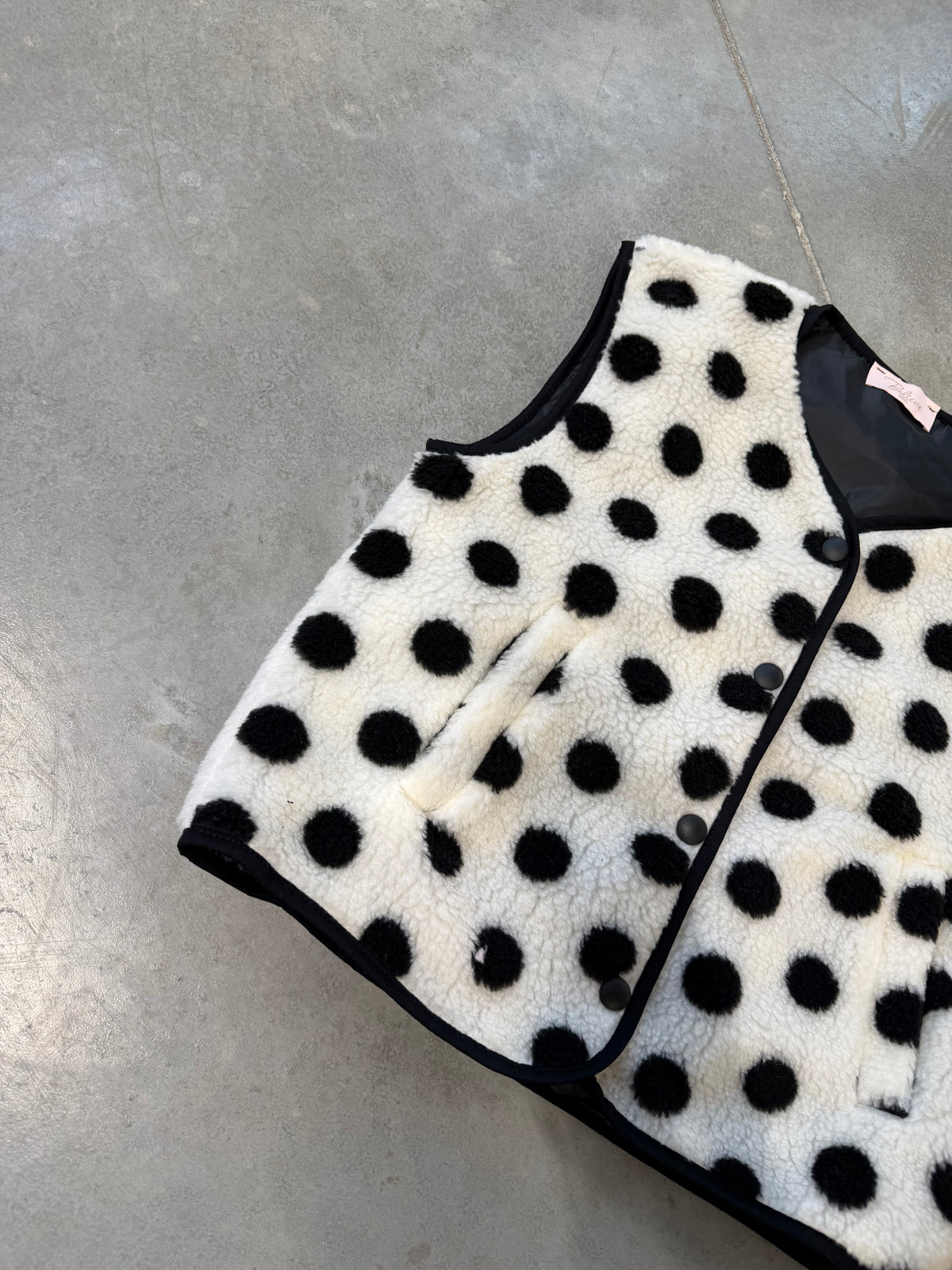 DOTS Weste Teddy weiß/schwarz