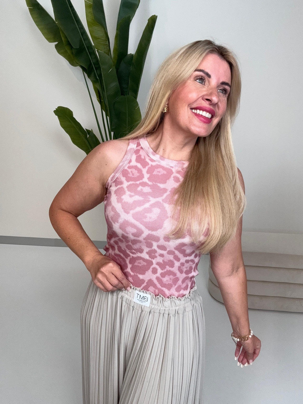 Ripp Top Leo rosa/mauve