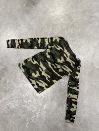 Camouflage Cashmere Langarmshirt khaki/braun/schwarz