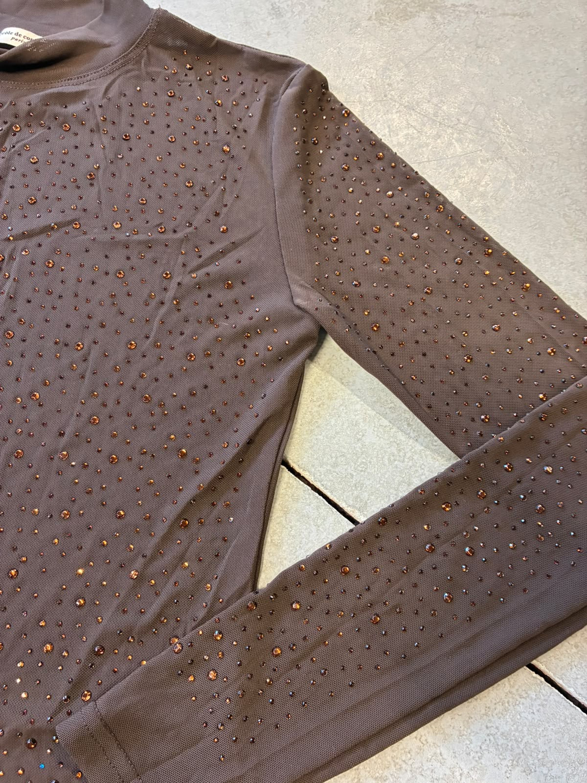 Mesh Body transparent SPARKLE MOMENT chocolate