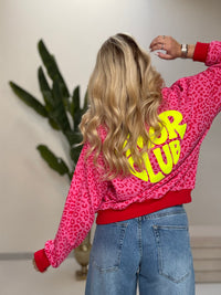 Sweater mit Rückenprint AMOR CLUB rot leo