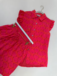 Ärmellose Musselin Bluse fuchsia SUMMER MEMORIES hot pink/orange