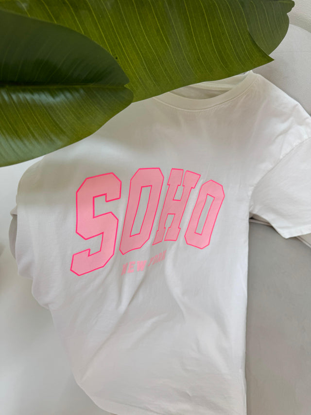 Statement Shirt weiß SOHO rosa