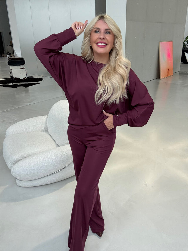 Zweiteiler ELEGANCE burgundy super soft