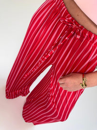 Hose FEELS LIKE BUTTER Stripes rosa/rot