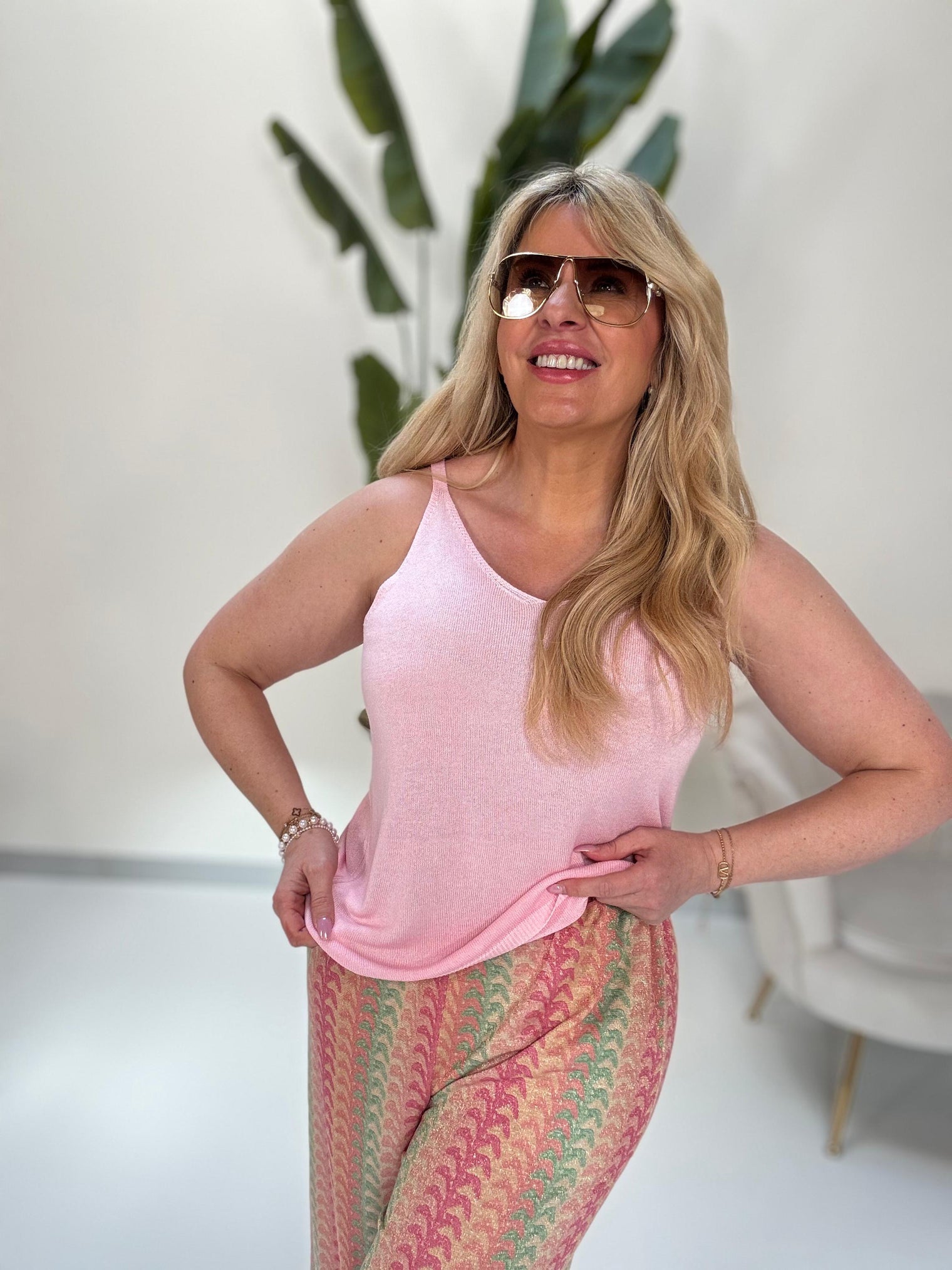 Top ONE COLOR POWER rosa