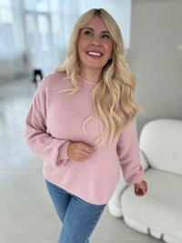 Strickpullover Baby Alpaka Romantic Love alt rosé