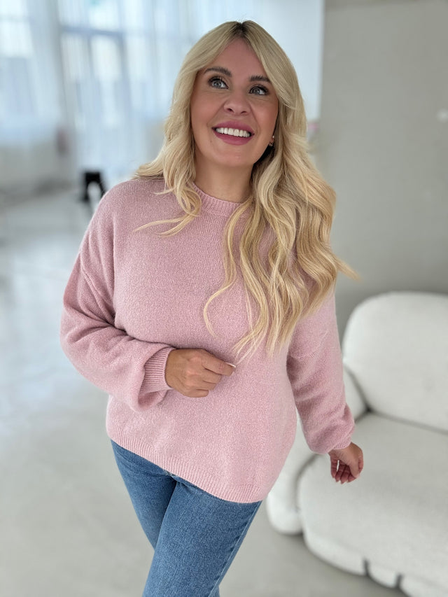 Strickpullover Baby Alpaka Romantic Love alt rosé