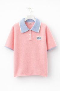 Strick Polo MIOMIO hellbau/rosa