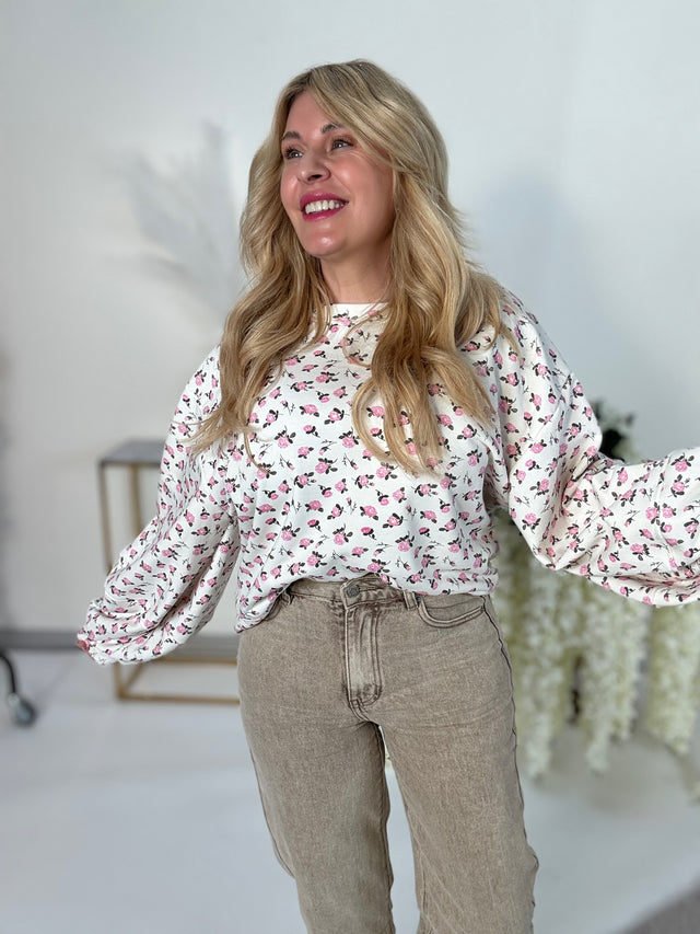 Sweater weiß SWEET LITTLE FLOWERS FOR YOU