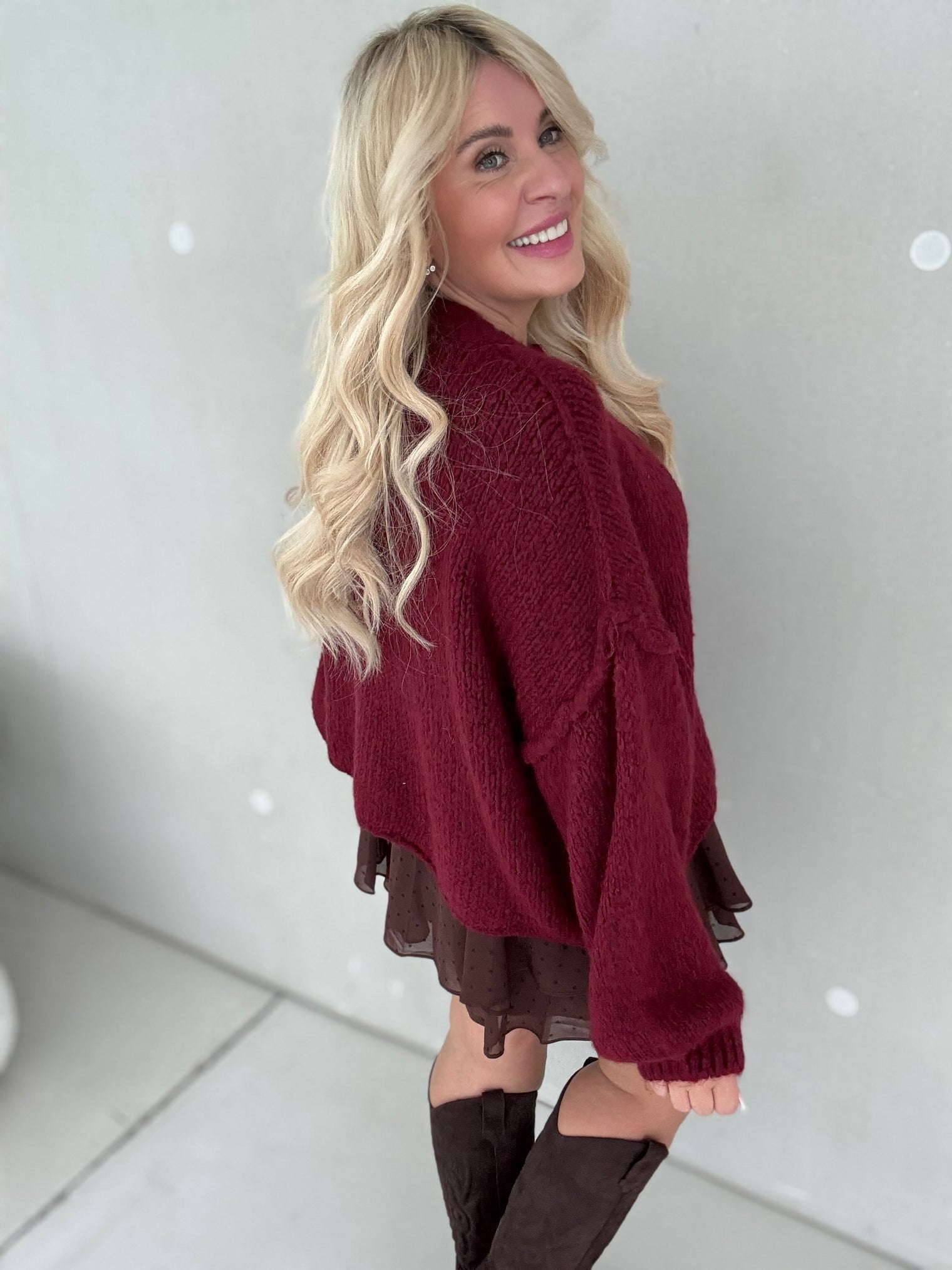 Strickjacke SUPER SOFT burgundy