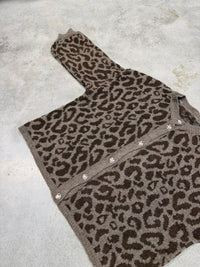 Strickjacke mit Knopfleiste LEO taupe/chocolate