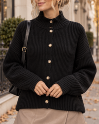 Strickjacke mit Knopfleiste schwarz