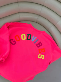 Sweater Hot pink GOODVIBES rainbow