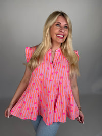 Musselin Tunika rosa HEART ATTACK orange