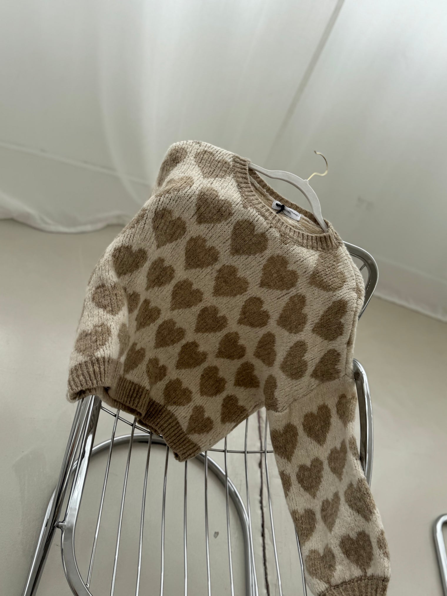 Signature Pullover BIG HEARTS creme&beige