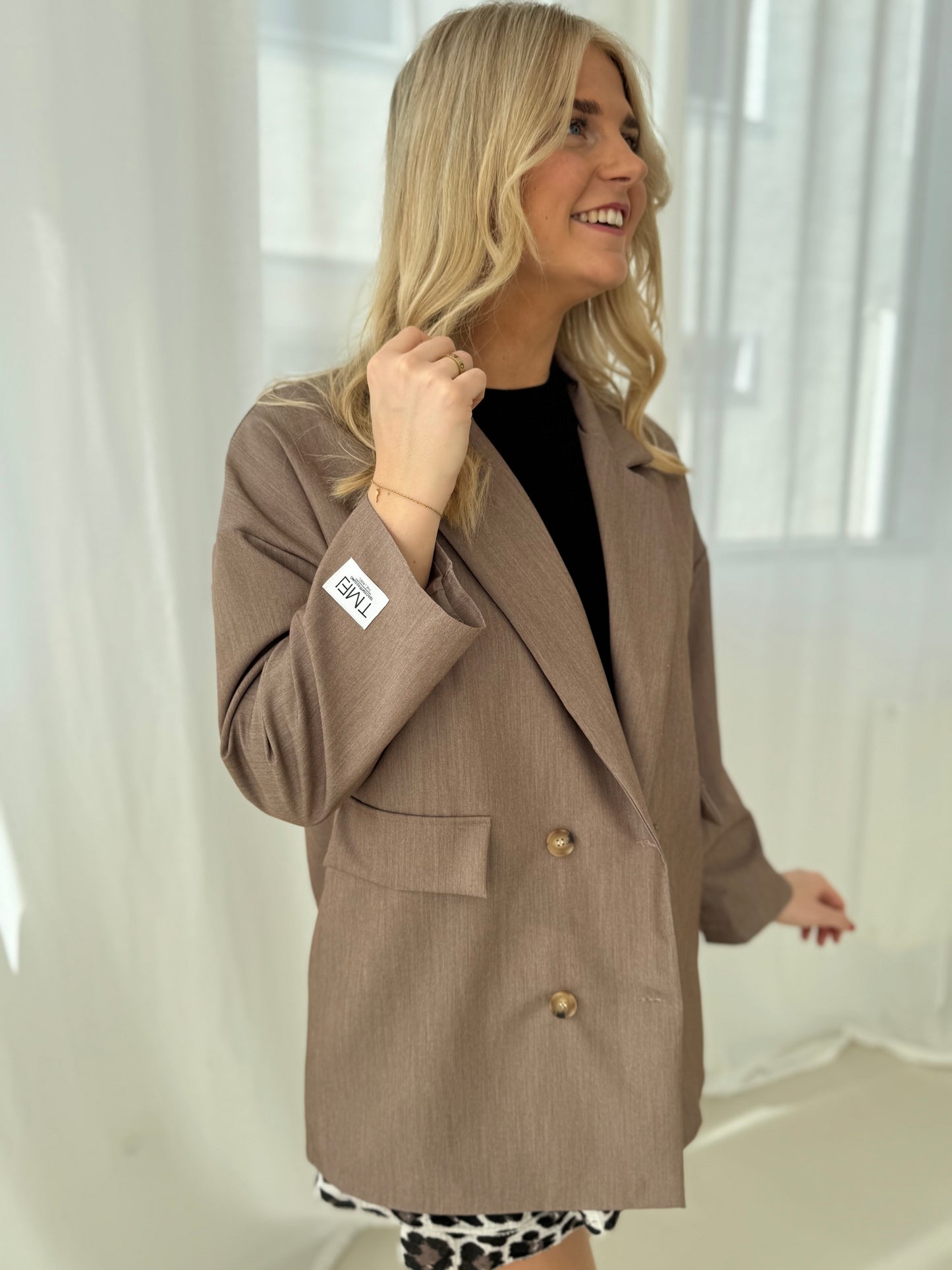 Signature Blazer mit Patch taupe