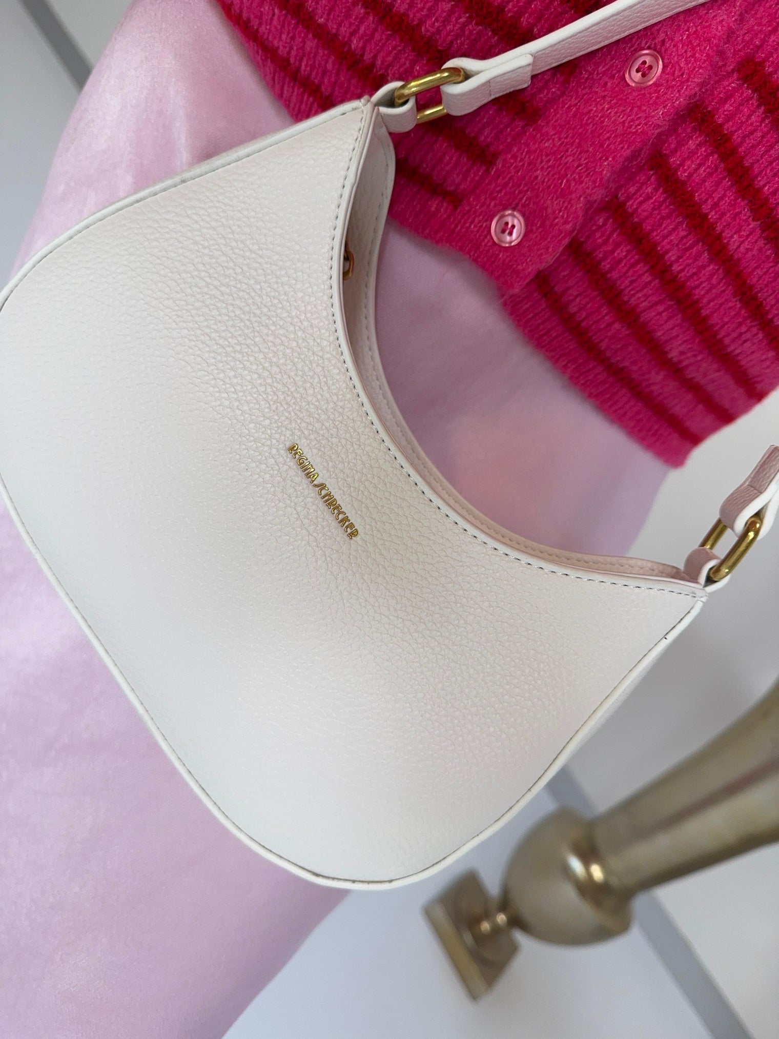 Hänkeltasche weiß BEST BUDDY mit goldenen Details