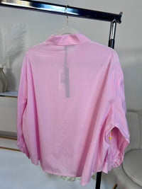 Bluse mit Stickereien LADY LIKE rosa/weiß gestreift