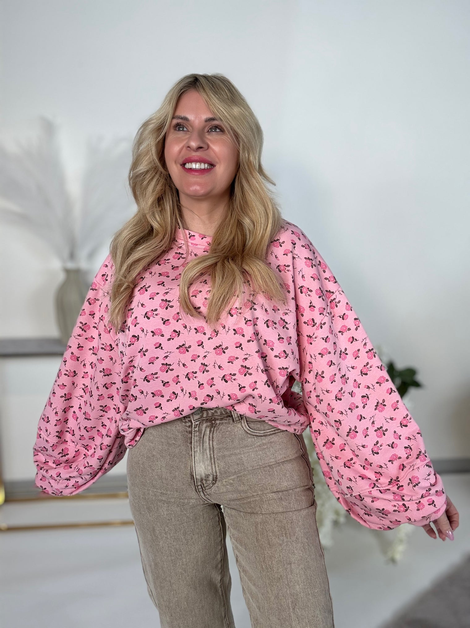 Sweater rosa SWEET LITTLE FLOWERS FOR YOU