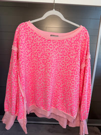 Sweater super weich rosa Leo Neon Pink