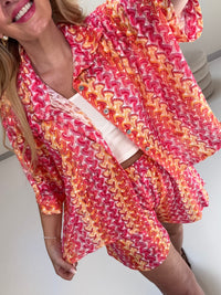 Sommer Shorts SUMMER HOT gelb/peach/rot