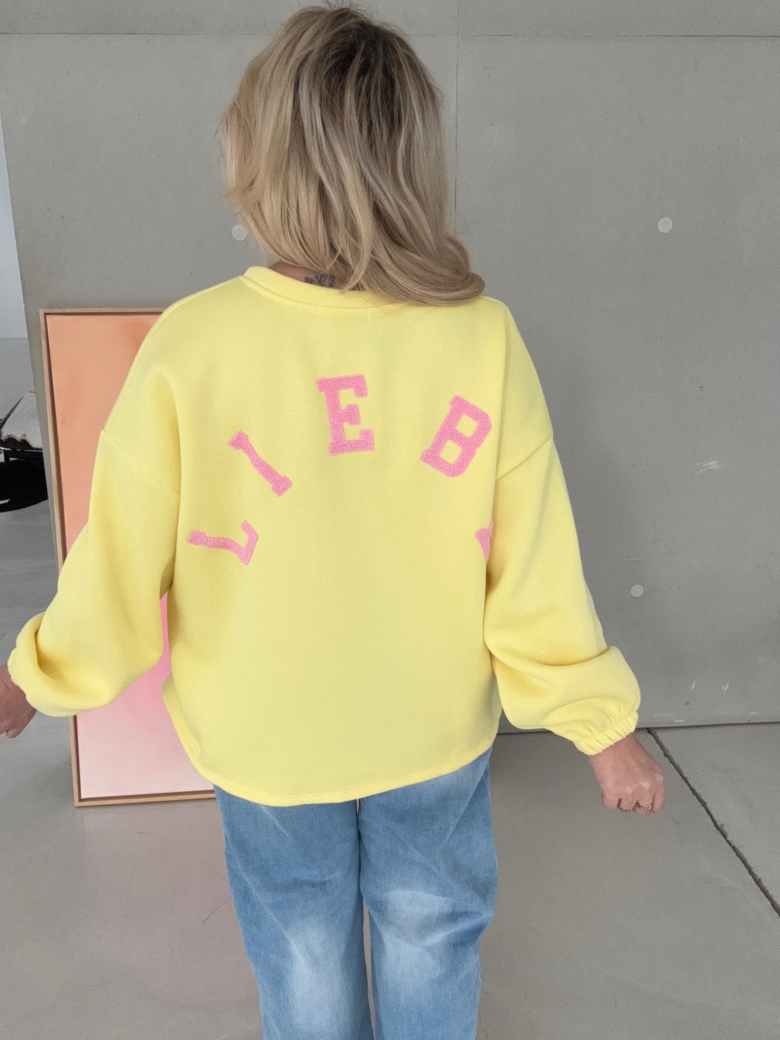 Sweater gelb LIEBE