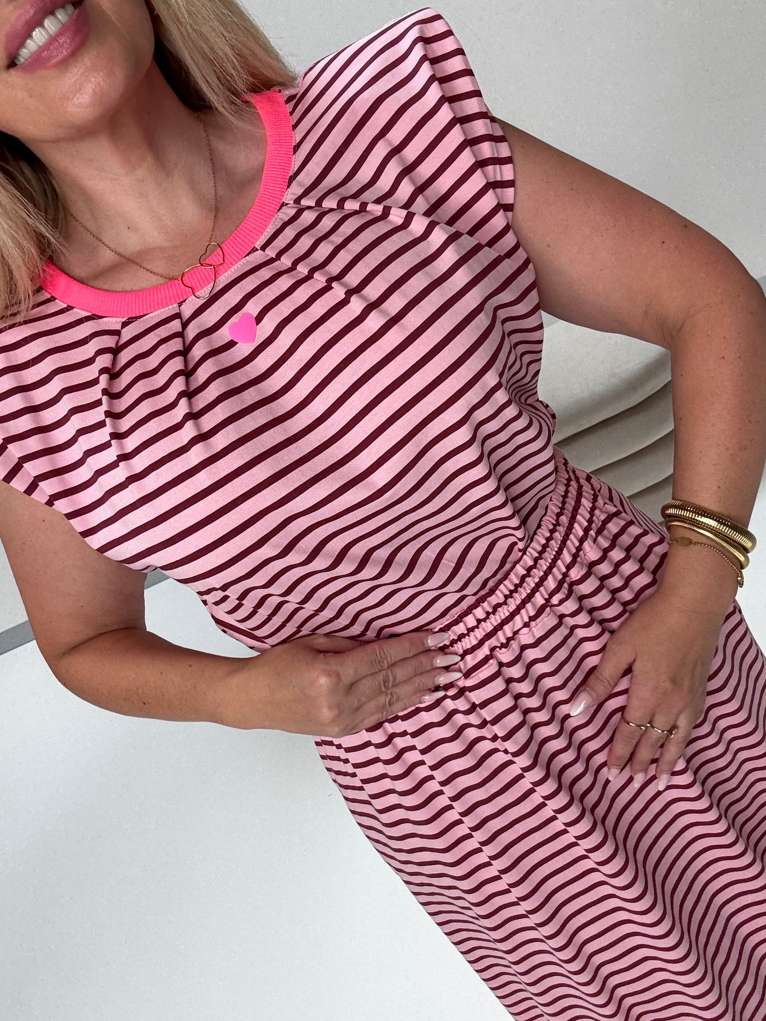 Statement Shirt mit leichten Schulterpolstern LITTLE HEART hellrosa/burgundy