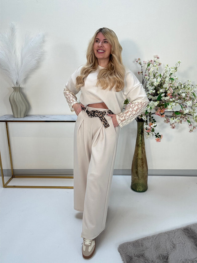 Weite Marlene Hose LOVELY LEO beige