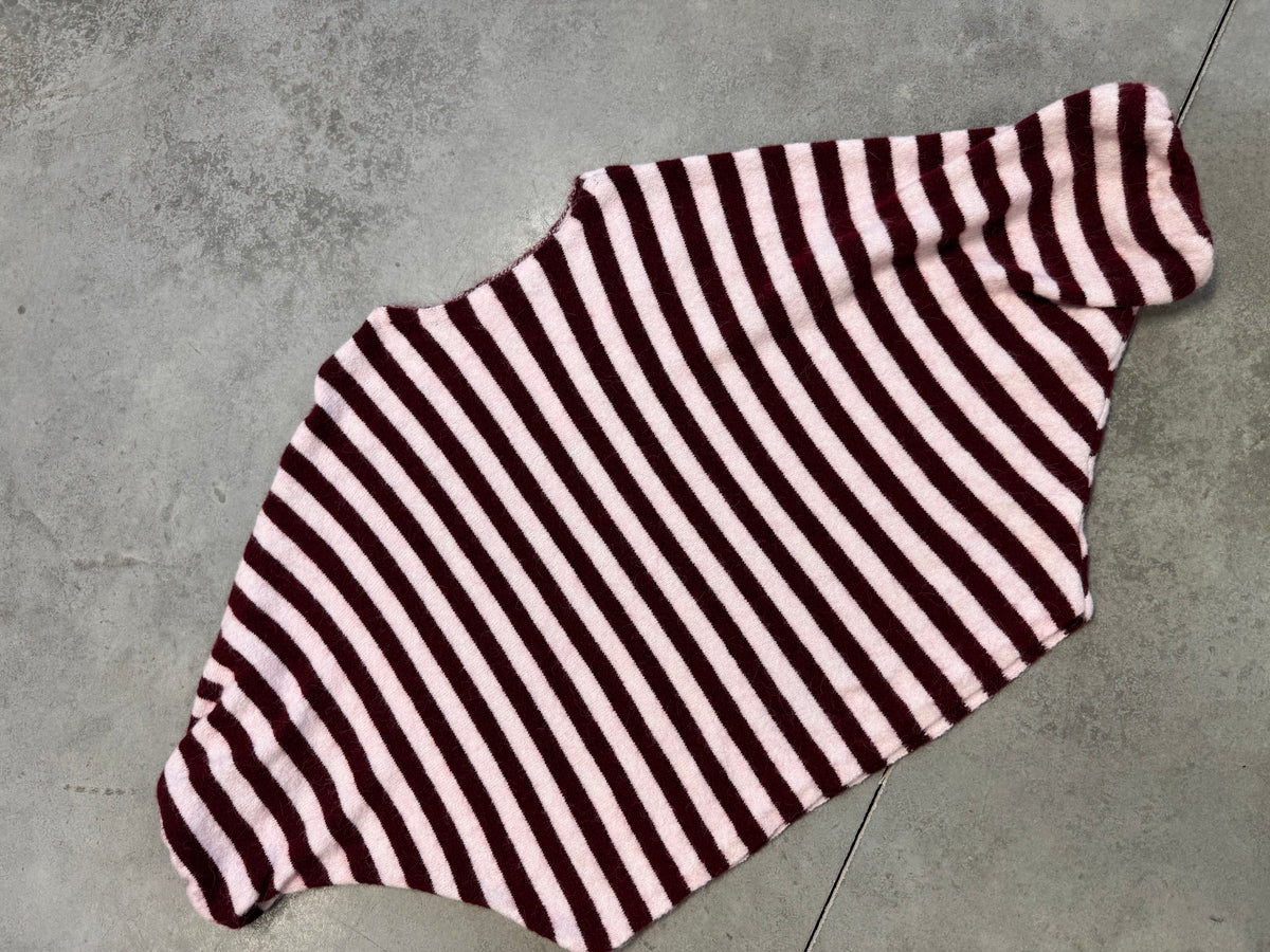 Oversize Strickpullover Stripes mit Alpakaanteil ruby red/light rosé