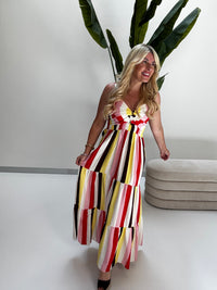 Luftiges Sommer Kleid FOREVER A BOHO GIRL rosa/weiß/buttermilk lemon/rot