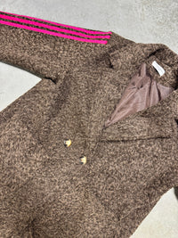 Mantel SPORTY COZYNESS chocolate/pink mit seitlichen Streifen