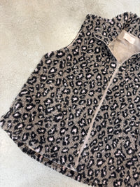 LEO Teddy Weste taupe/schwarz/hellrosa