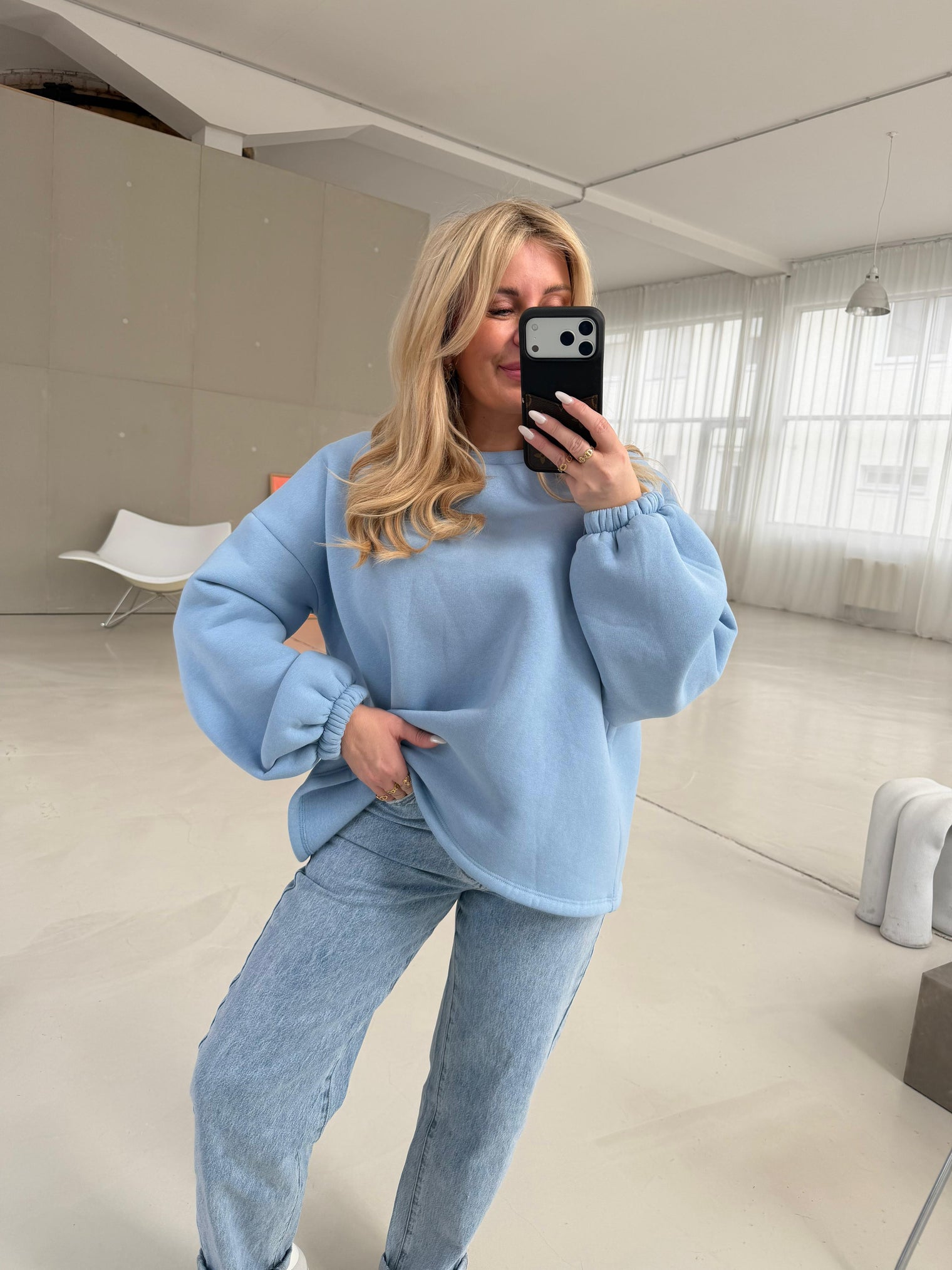 Sweater blau LIEBE