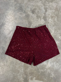 Sparkle Shorts Elegance mit elastischem Bund Burgundy