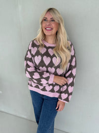 Signature Pullover BIG HEARTS rosa&braun