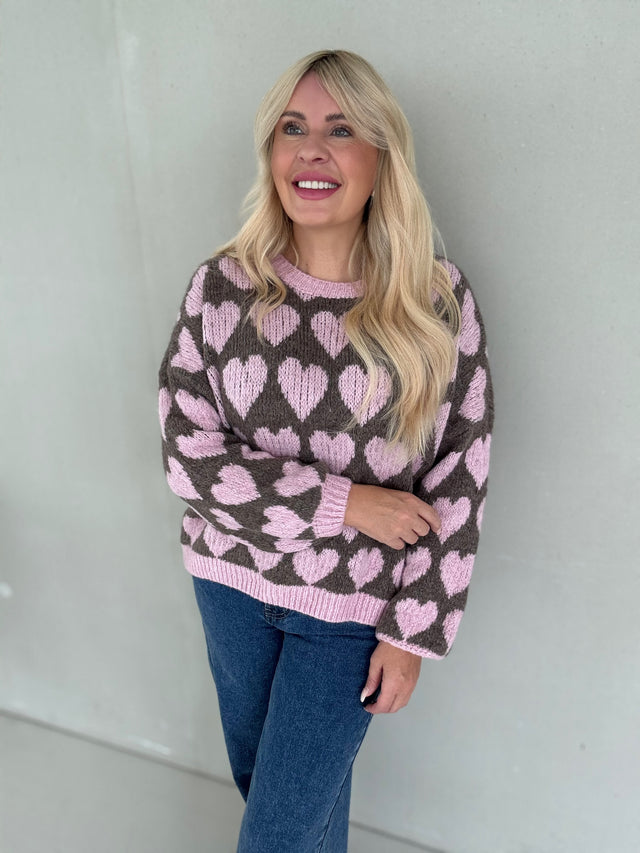 Signature Pullover BIG HEARTS rosa&braun