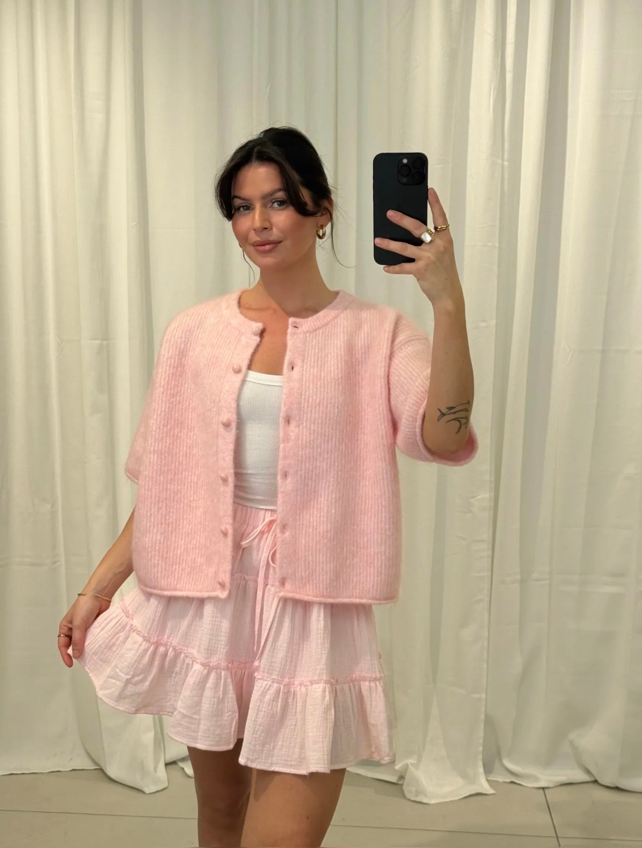 Strickjacke rosa kurzarm Sweet Candy