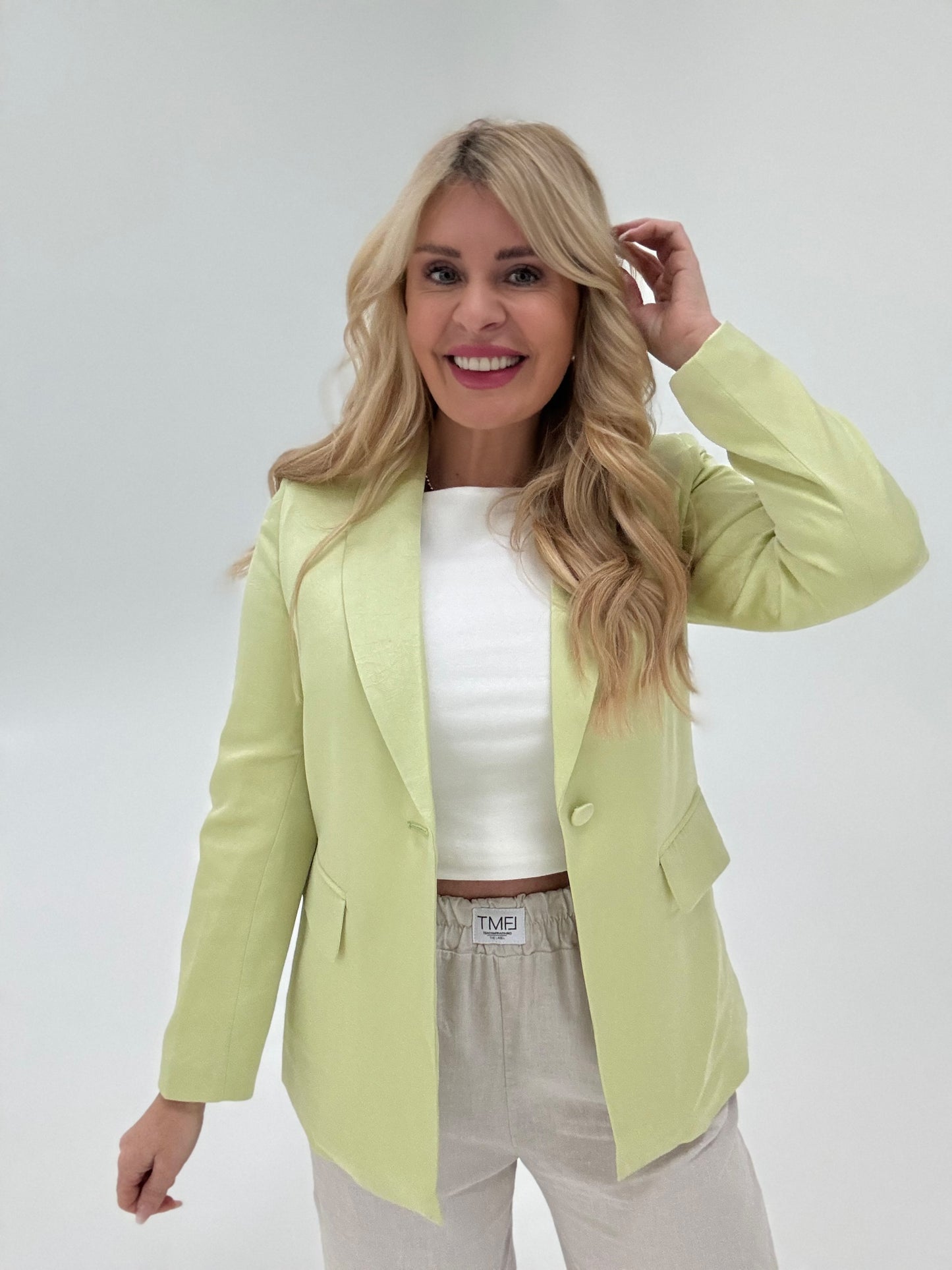 Blazer Silky Optik in limette