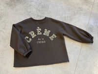 Sweater mit Rückenstickerei CREME DE LA CREME dark chocolate