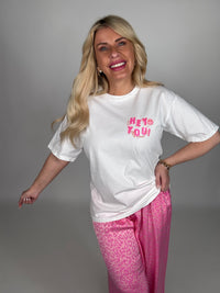 Statement Shirt hey you Smily weiß