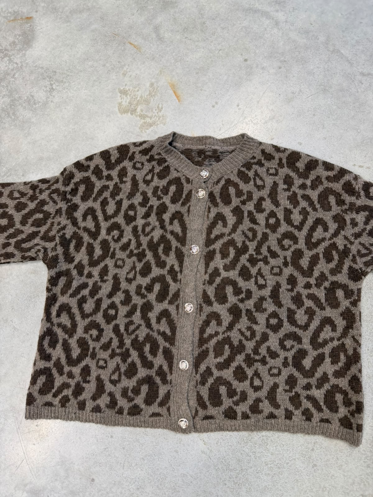 Strickjacke mit Knopfleiste LEO taupe/chocolate