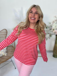 Langarmshirt rosa/rot STRIPE CLUB